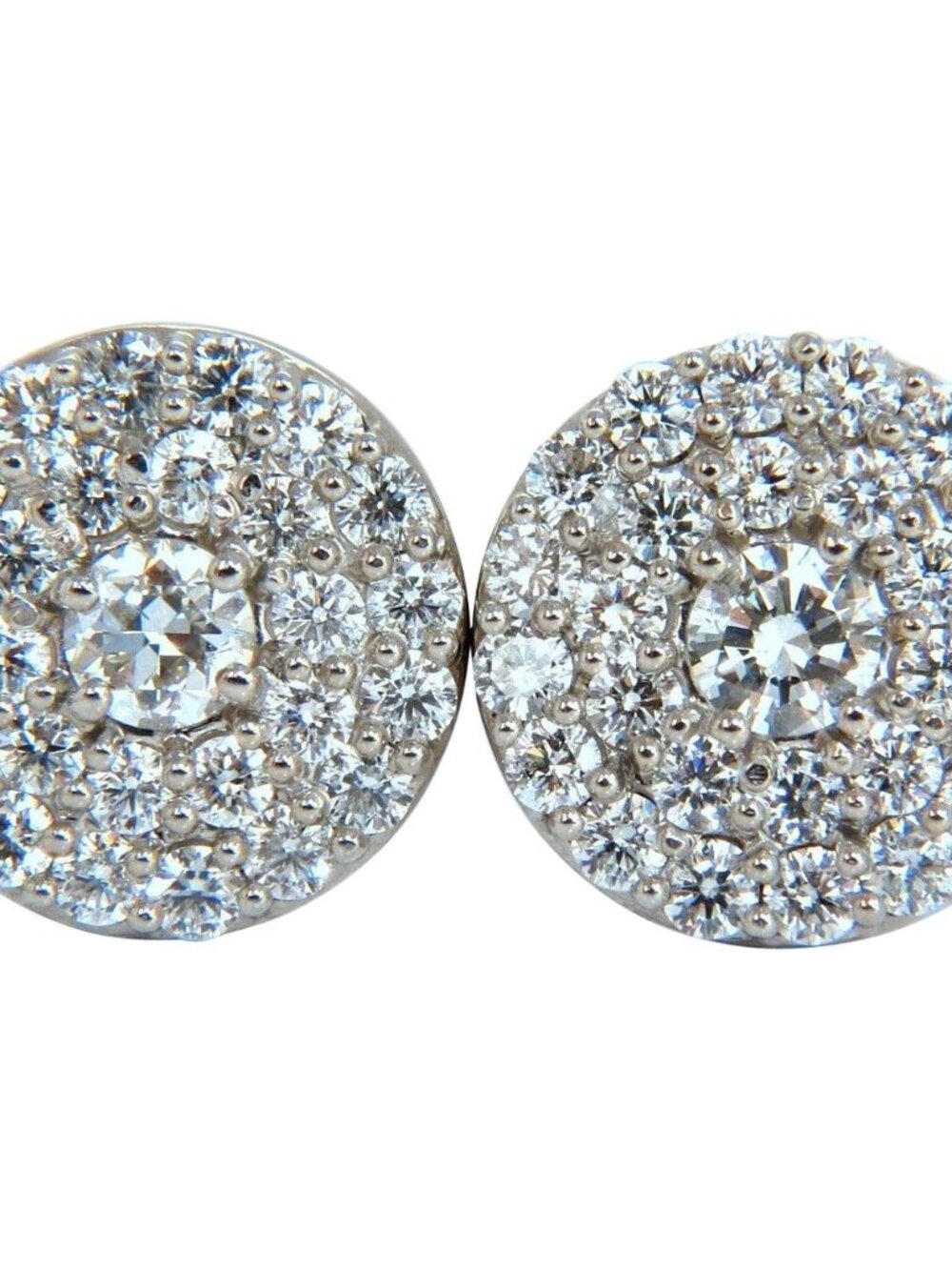 4.26ct natural round diamonds cocktail cluster earrings 14kt g.vs*